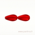 Glass bead, flat drop, siam ruby, 20x12 mm