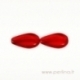Glass bead, flat drop, siam ruby, 20x12 mm