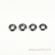 Glass bead, o-ring, silver, 1x3,8 mm, 10 pcs