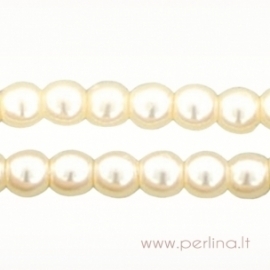 Glass pearl, vanilla, 3 mm, 10 pcs