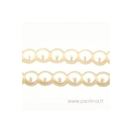 Stiklinis perlas, vanilės sp., 3 mm, 10 vnt.