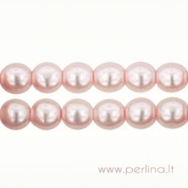 Glass pearl, soft pink, 3 mm, 10 pcs