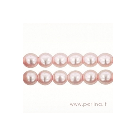 Glass pearl, soft pink, 3 mm, 10 pcs