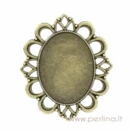 Antique bronze pendant - frame, 5,9x5,1 cm