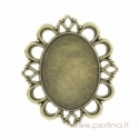 Antique bronze pendant - frame, 5,9x5,1 cm