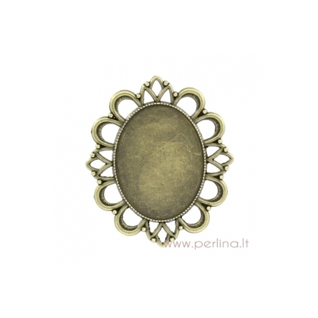Antique bronze pendant - frame, 5,9x5,1 cm