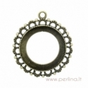 Antique bronze pendant - frame, 4,5x4cm