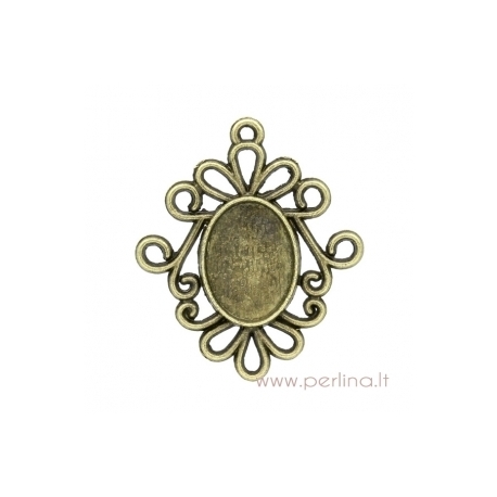 Antikinės bronzos sp. pakabukas - rėmelis, 3,1x2,6 cm