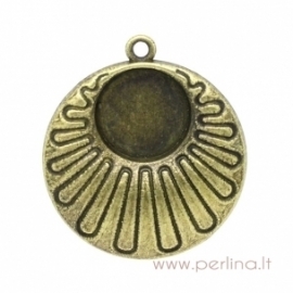 Antique bronze pendant - frame, 3,2x2,8 cm