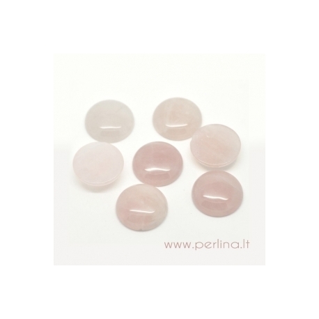 Cabochon, rose quartz, 20 mm