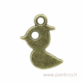 Antique bronze pendant "Bird", 14x9 mm