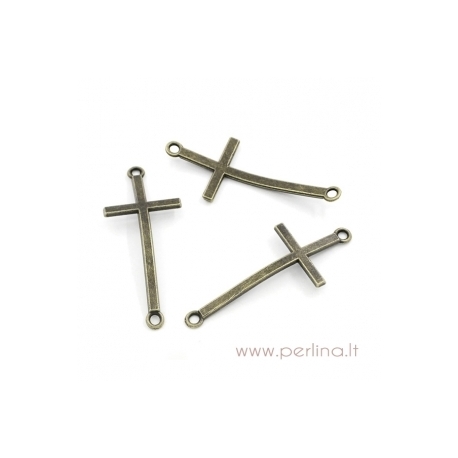 Connector finding "Cross", antique bronze, 51x21 mm