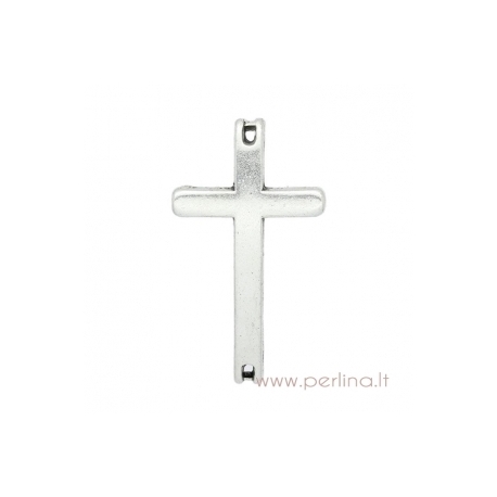 Connector finding "Cross", antique silver, 25x14 mm
