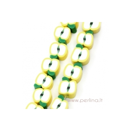 Clay bead "Apple fruit", ~10x11x4 mm