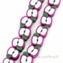 Clay bead "Apple fruit", ~10x11x4 mm