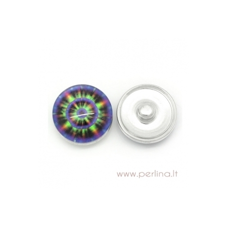 Glass Chunk Button "Illusion", 18 mm