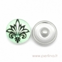 Glass Chunk Button "Fleur-De-Lis Flower", 18 mm