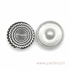 Glass Chunk Button "Swirl", 18 mm