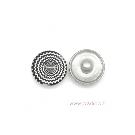 Glass Chunk Button "Swirl", 18 mm