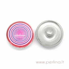 Glass Chunk Button "Multicolor Swirl", 18 mm