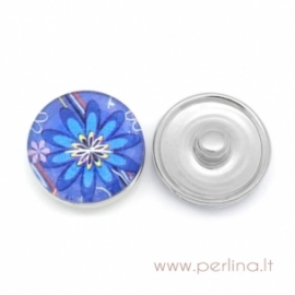 Glass Chunk Button "Bluet", 18 mm