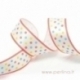 Satin ribbon with multicolor dots, 25 mm, 1 m