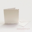 Card and envelope "Scalloped", white, 7,6x7,6 cm