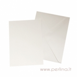 Card and envelope, white, 12,7x17,8 cm