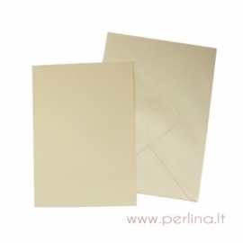 Card and envelope, cream, 10,5x14,8 cm