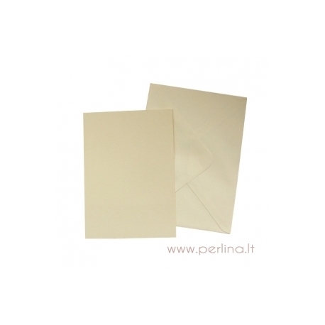 Card and envelope, cream, 10,5x14,8 cm