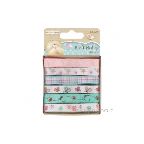 Ribbons "Kraft Notes", 6 vnt.