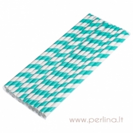 Paper straws, aquamarine, 25 pcs