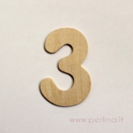 Medinis skaičius, trys, 7x4,5 cm