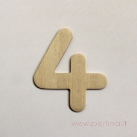 Medinis skaičius, keturi, 6,8x6 cm