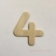 Wood number "Four", 6,8x6 cm