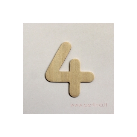 Medinis skaičius, keturi, 6,8x6 cm