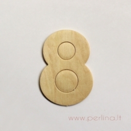 Wood number "Eight", 6,8x4,8 cm