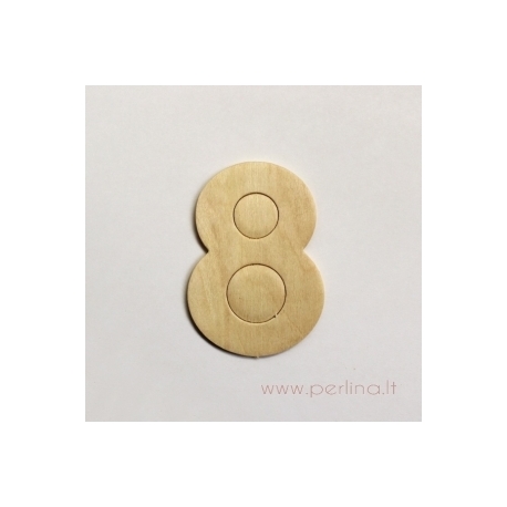 Wood number "Eight", 6,8x4,8 cm