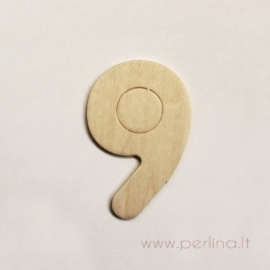 Medinis skaičius, devyni, 6,8x4,5 cm