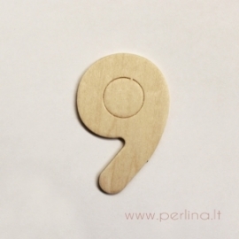 Wood number "Nine", 6,8x4,5 cm