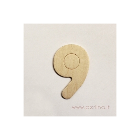 Medinis skaičius, devyni, 6,8x4,5 cm
