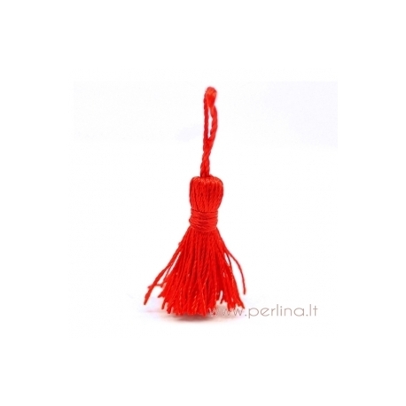 Polyester tassel, red, 4,5 - 5,5 cm