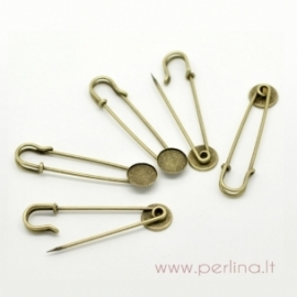 Cabochon setting pin brooch, 60x14 mm