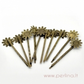 Bobby pins hair clip "Sunflower", 62x17 mm