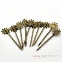 Bobby pins hair clip "Sunflower", 62x17 mm
