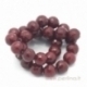 Synthetic agate gemstone bead, dark red, faceted, 12 mm