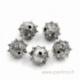 Antique silver bead with thorns, 14x12 mm