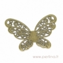 Ažūrinė plokštelė "Butterfly Wraps", bronzos sp., 4,3x3,3 cm