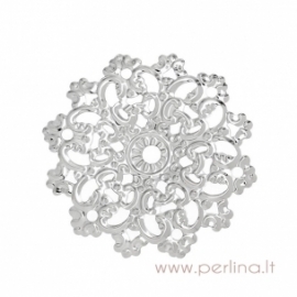 Filigree "Flower", silver color, 4,6x4,5 cm