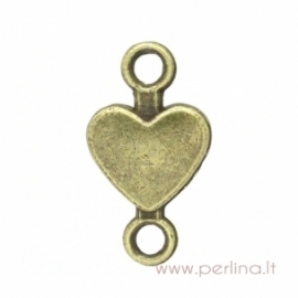 Antikinės bronzos sp. sujungimas "Širdutė", 15x8 mm